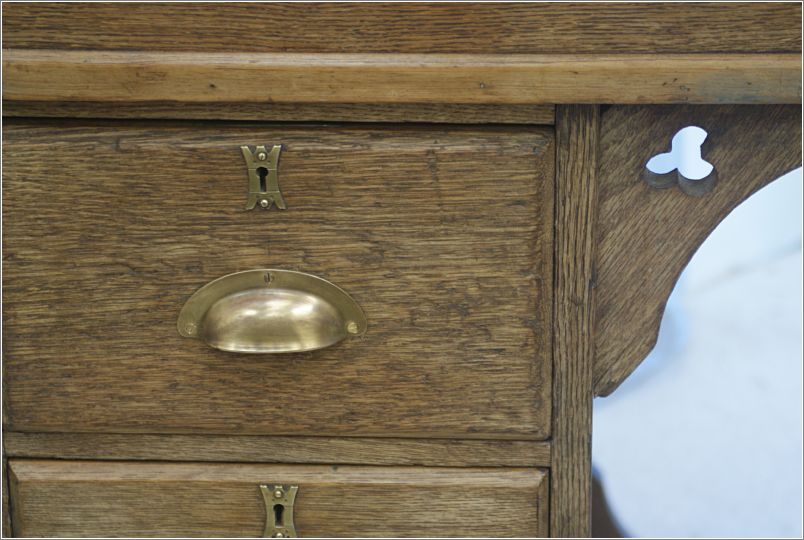 4034 Antique Oak Clerks Desk - Lectern - Reception Desk (10)